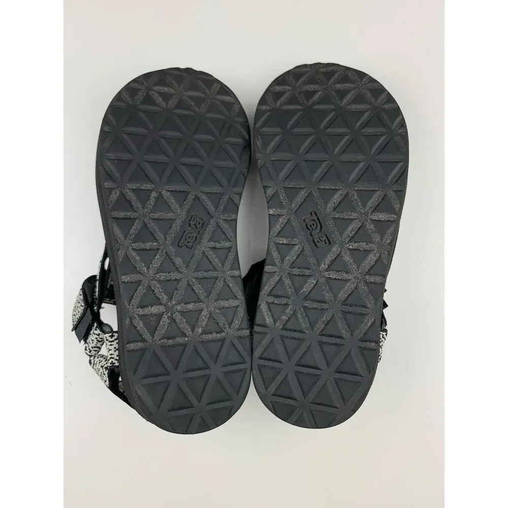 Teva Midform Universal Sandals Black White Strappy Platform Women's 6 Casual